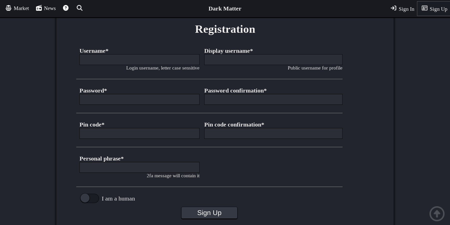 Registration Page
